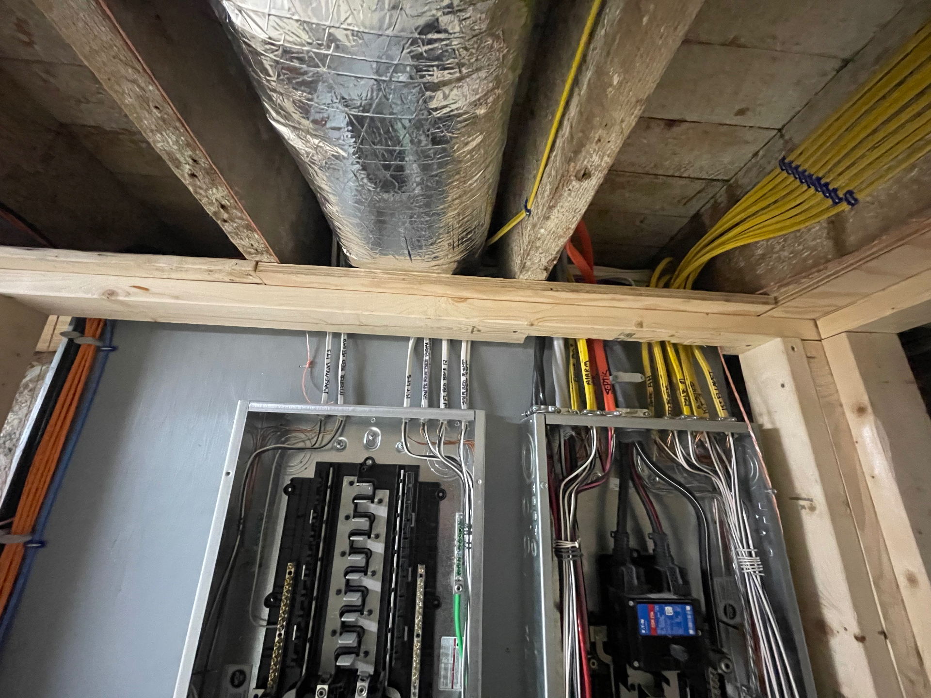 Clean overhead panel and low-voltage routing by Andrew